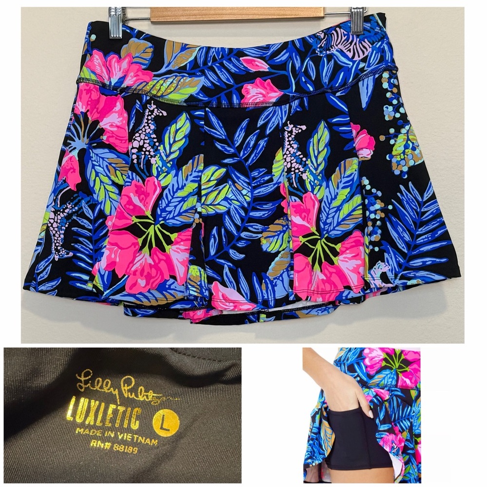 Lilly Pulitzer Luxletic Rosalla Skort Onyx Earned Stripes